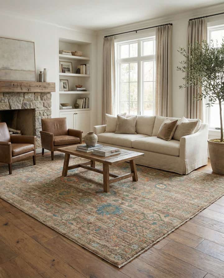 8' 2 x 9' 7 Hand Knotted Oushak Wool Rug