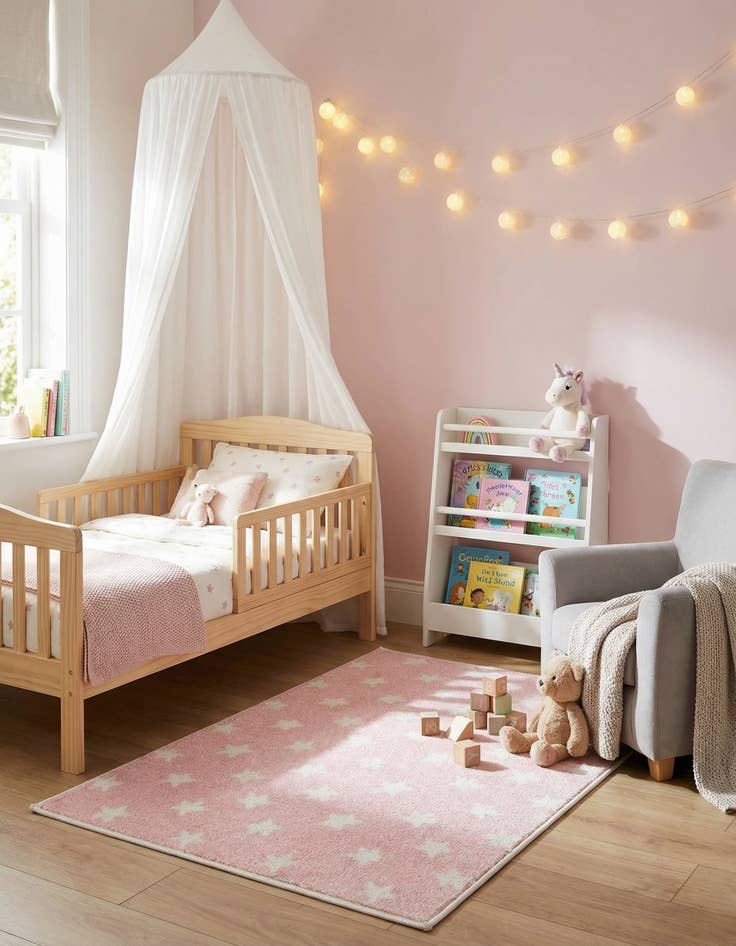 Detail image of  2' 2 x 3' Stars Whimsy Kids Rug