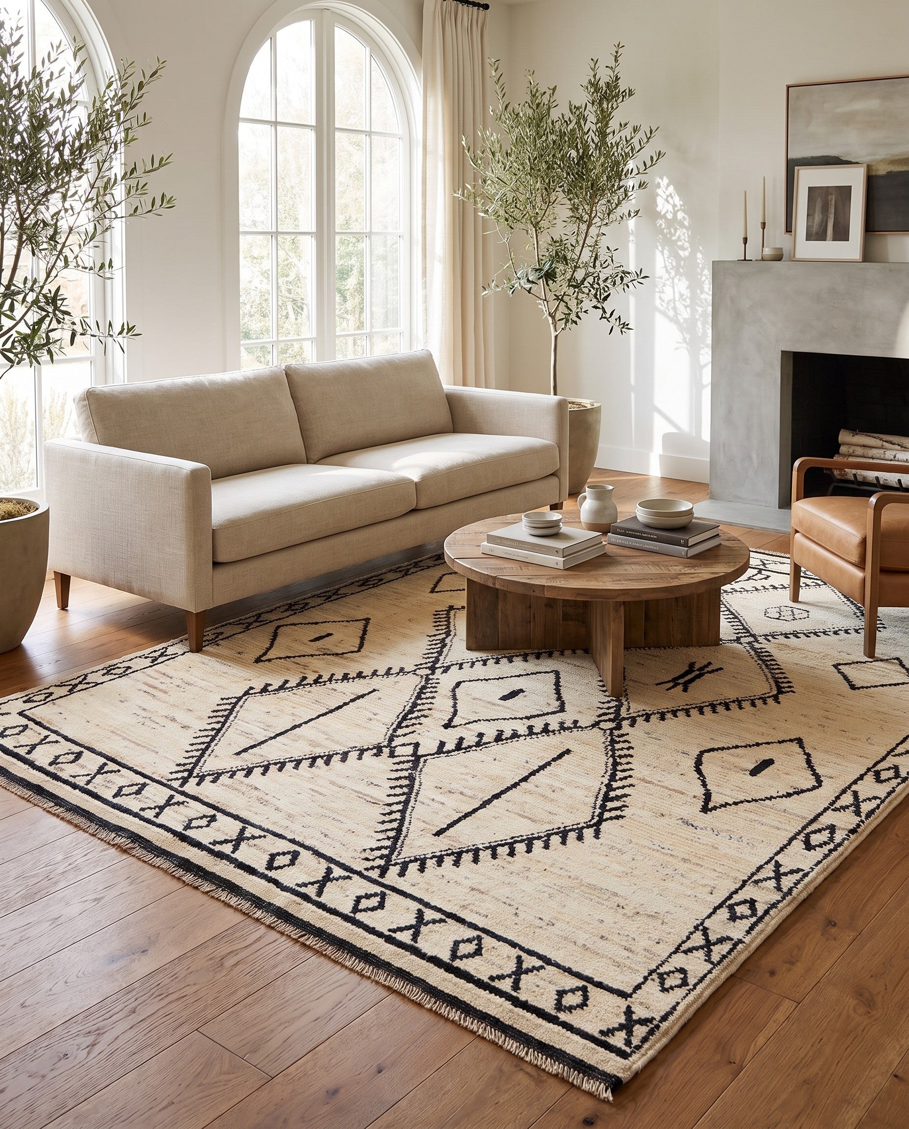 6' 1 x 8' 10 Hand Knotted Moroccan Wool Rug
