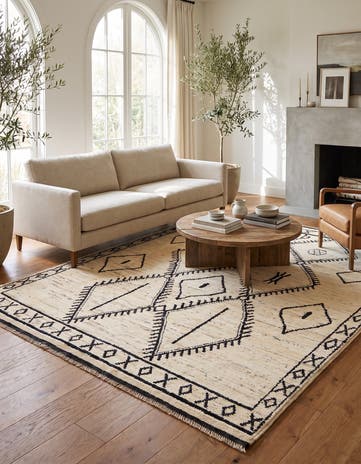 6' 1 x 8' 10 Hand Knotted Moroccan Wool Rug
