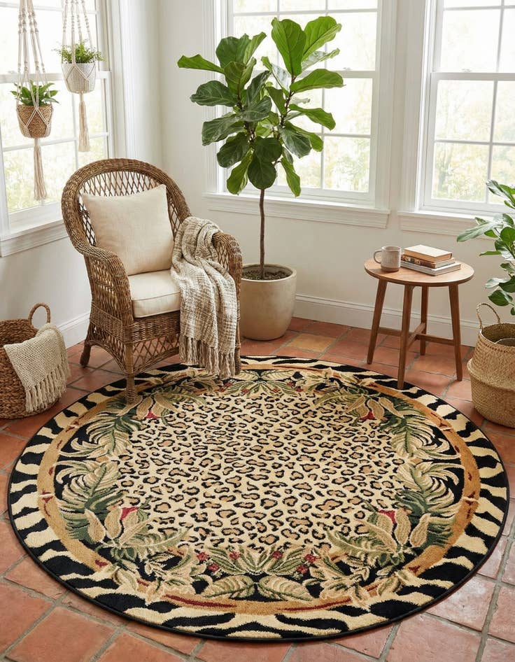 Detail image of 5' 3 x 5' 3 Safari Round Rug
