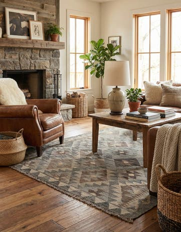 4' 2 x 6' Hand Woven Kilim Maymana Wool Rug
