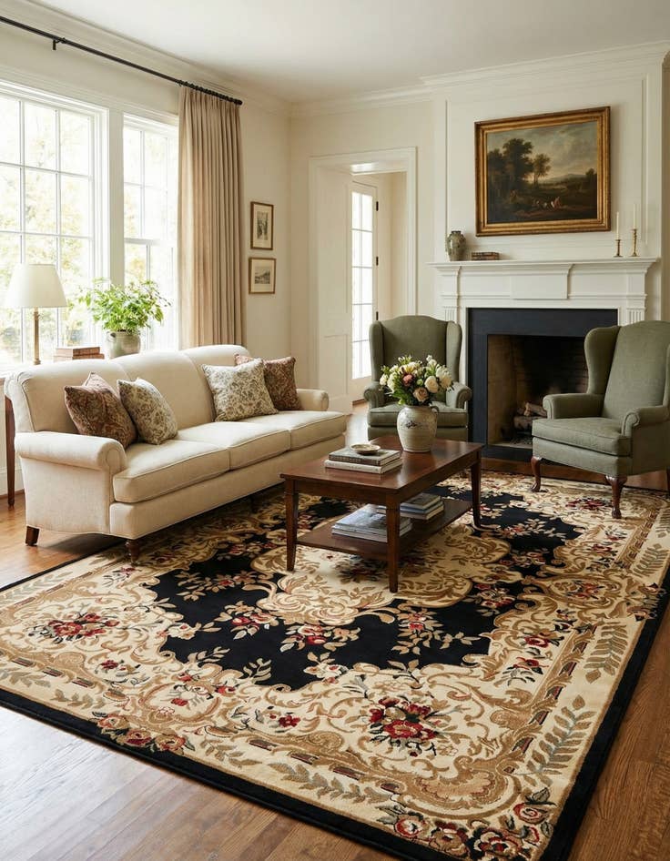 Detail image of 10' x 13' Classic Aubusson Rug