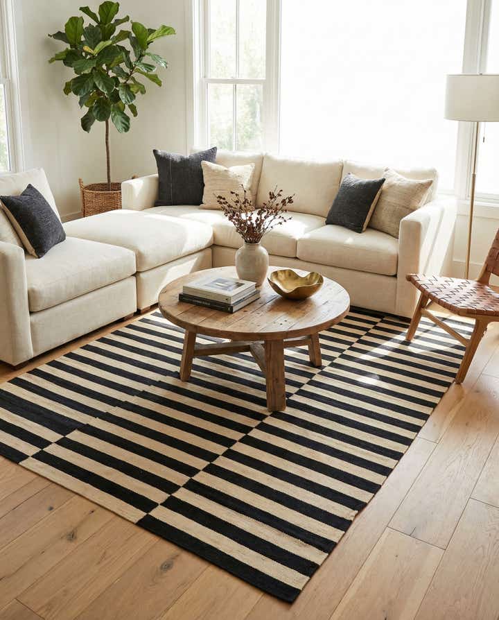 5' 8 x 7' 10 Hand Woven Kilim Modern Wool Rug