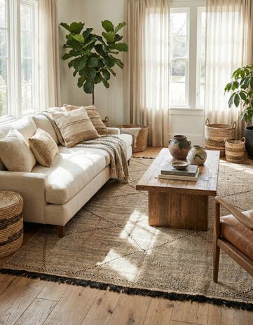 5' 8 x 7' 9 Hand Knotted Moroccan Wool Rug