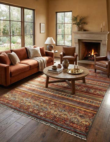 5' 7 x 8' Torkman Wool Rug