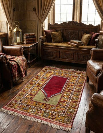 3' 3 x 5' 2 Hand Knotted Anatolian Wool Rug