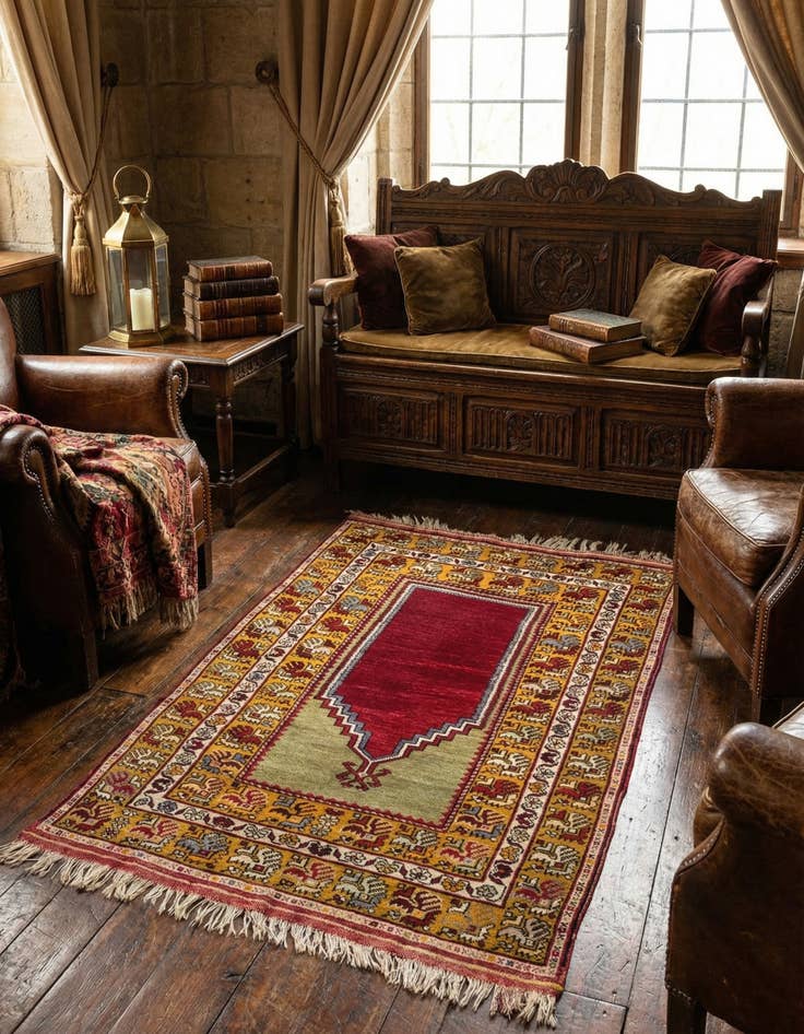 Detail image of 3' 3 x 5' 2  Hand Knotted Anatolian Wool Rug