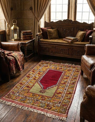3' 3 x 5' 2 Hand Knotted Anatolian Wool Rug