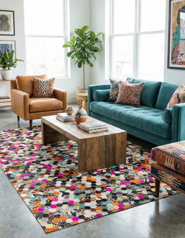 5' 1 x 7' 11 Cowhide Stocks Rug