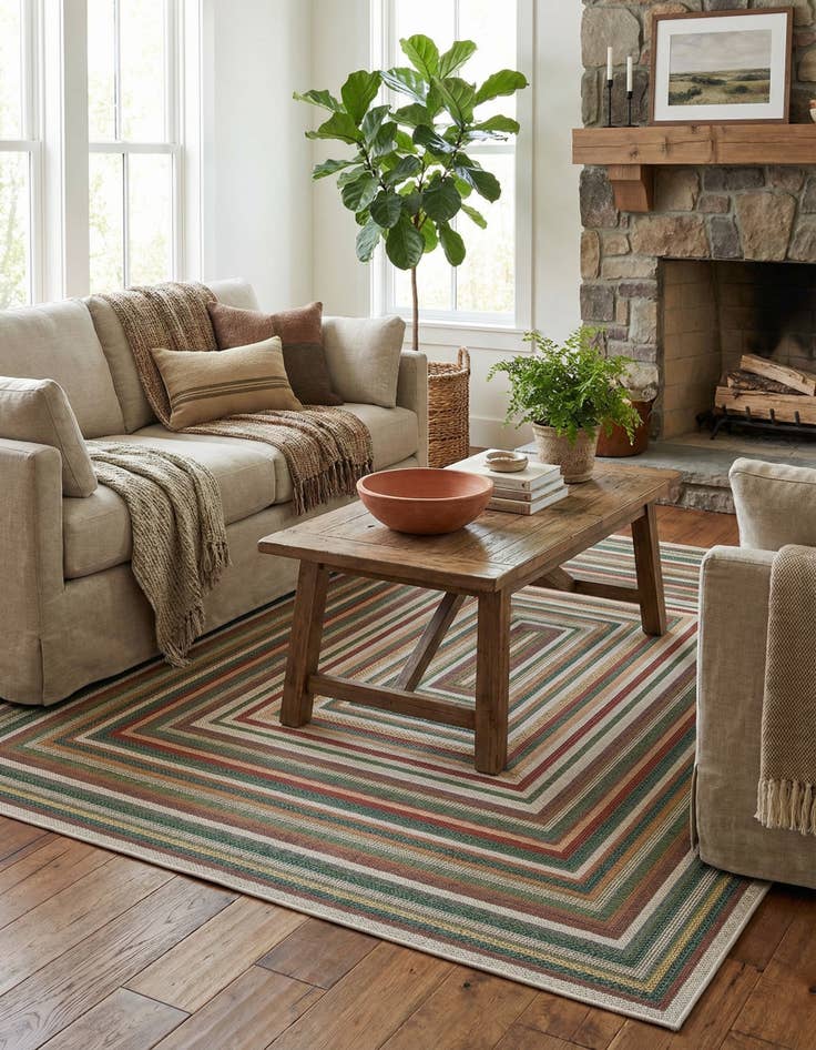 Detail image of  7' 10 x 10'  Washable Baja Indoor / Outdoor Rug