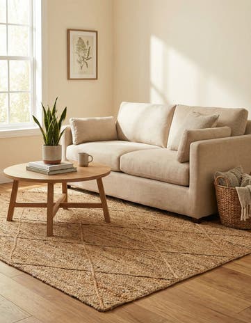 4' 1 x 6' 1 Handmade Braided Jute Rug