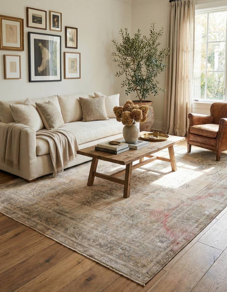 Detail image of 7' 11 x 10' 9  Hand Knotted Ultra Vintage Persian Wool Rug