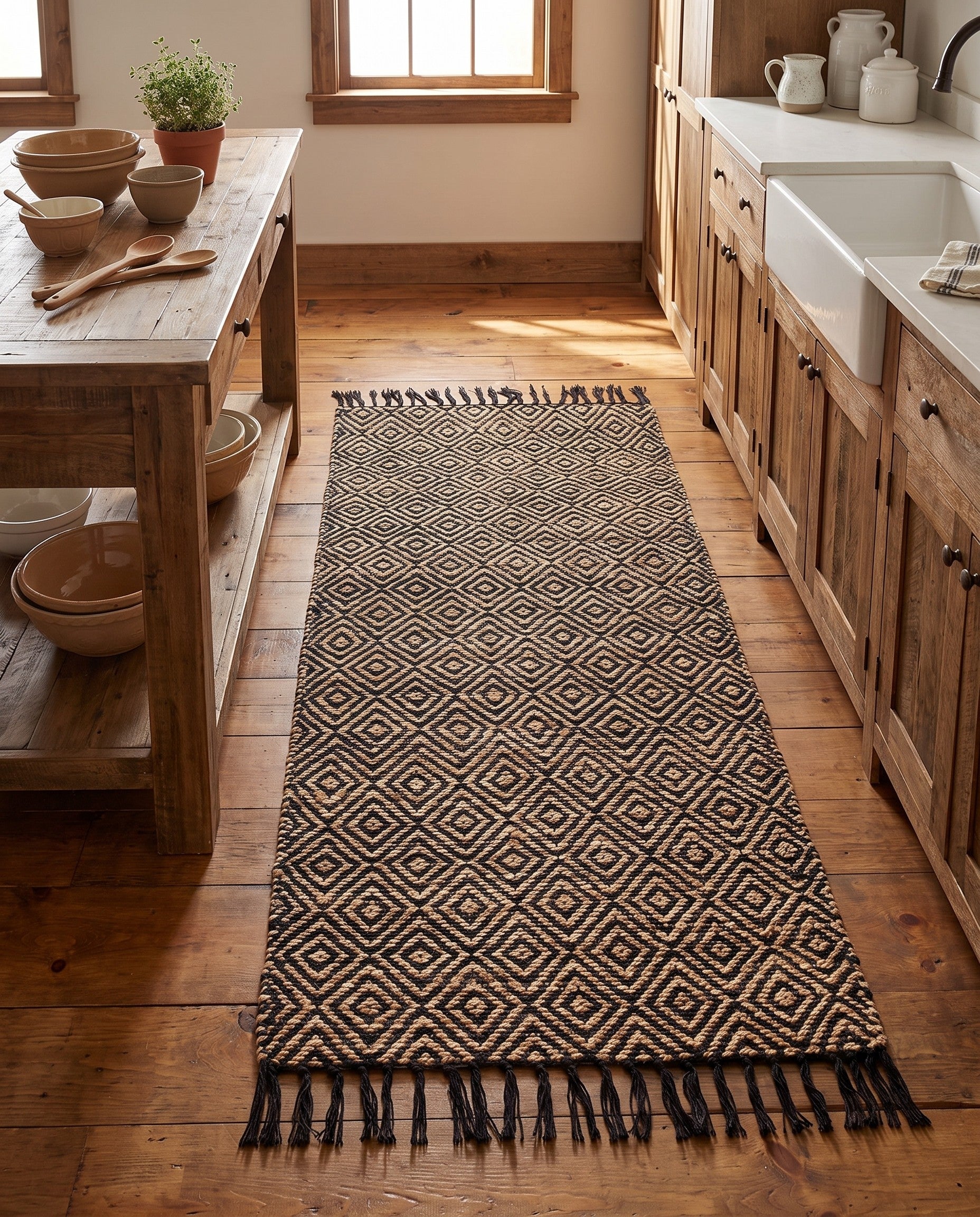 2' 7 x 6' 1 Hand Woven Braided Jute Runner Rug