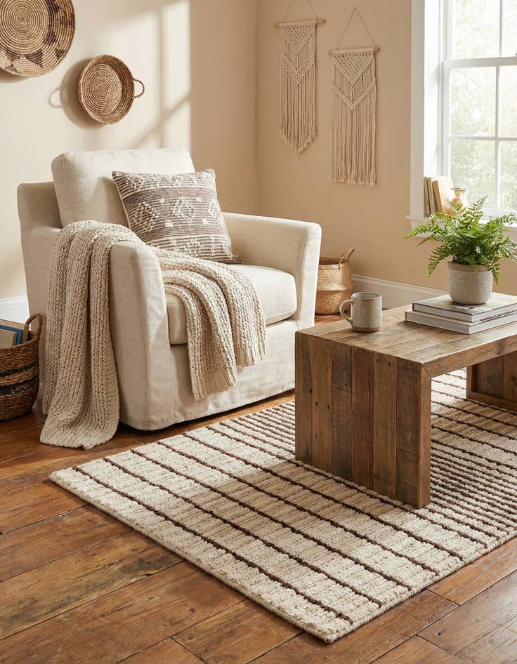 Detail image of 2' 2 x 3' 2  Hand Woven Hand Woven Chindi Cotton Wool Rug