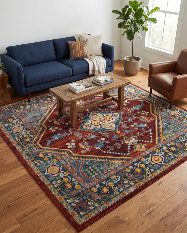 Detail image of 7' 10 x 7' 10 Kamala Washable Square Rug