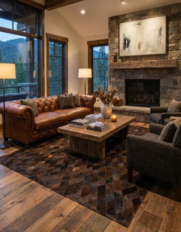 6' 7 x 9' 10 Cowhide Stocks Rug