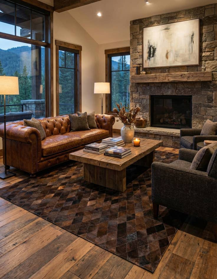 Detail image of 6' 7 x 9' 10 Cowhide Stocks Rug