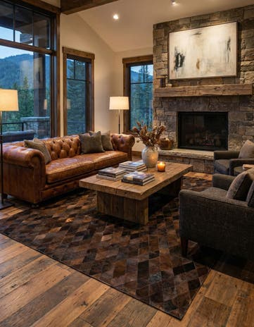 6' 7 x 9' 10 Cowhide Stocks Rug