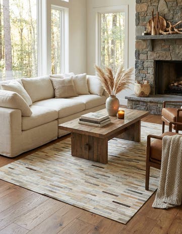 5' x 8' Cowhide Leather Rug