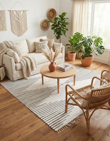 White Hand Woven Chindi Cotton Square Rug