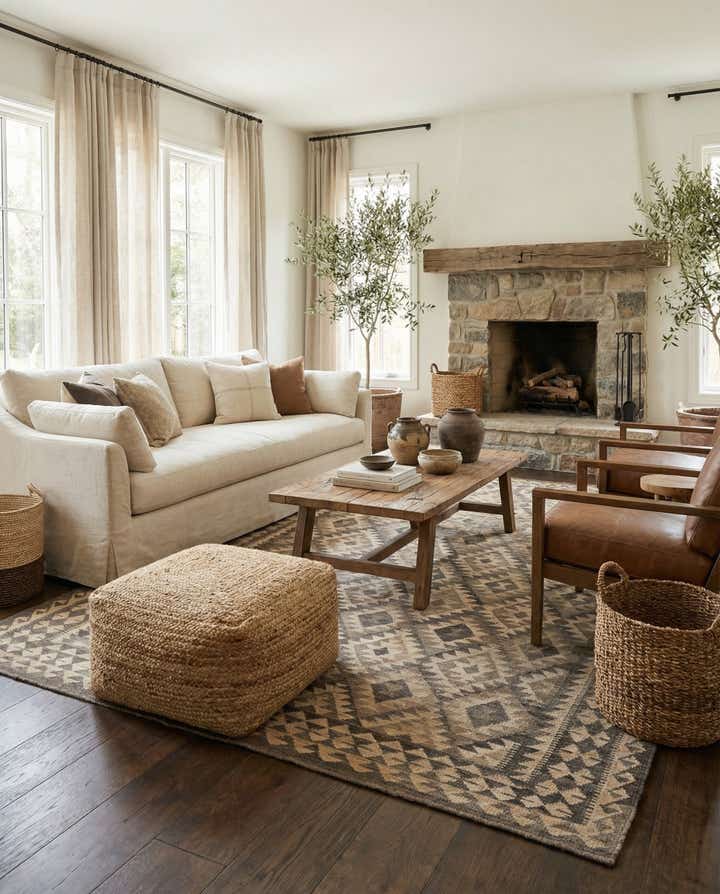 6' 10 x 10' 3 Hand Woven Kilim Maymana Wool Rug