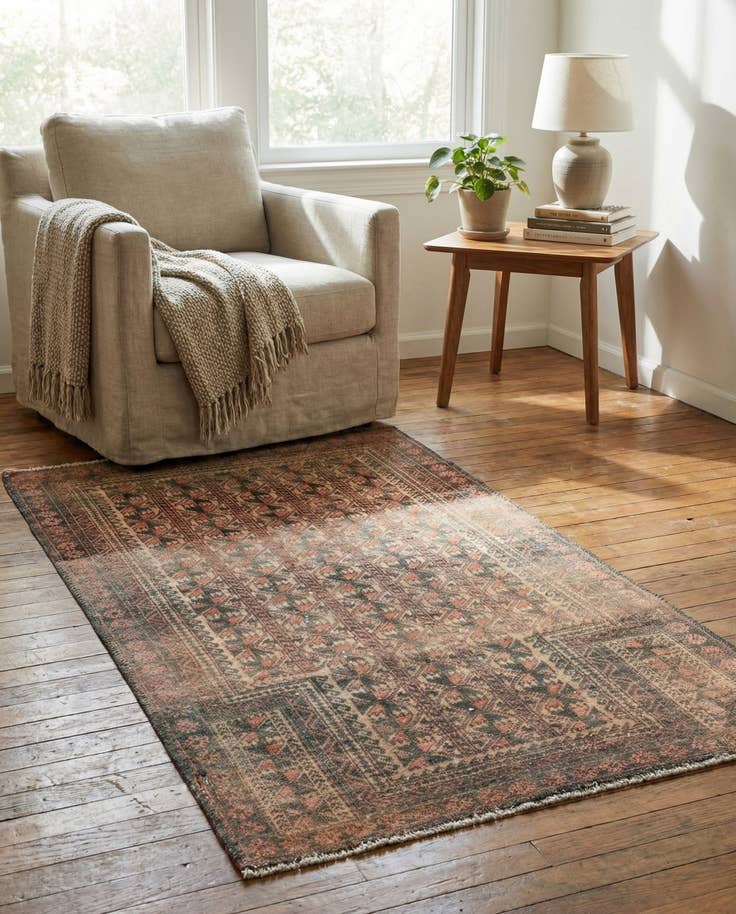 Detail image of 2' 8 x 4' 7 Hand Knotted Ultra Vintage Persian Wool Rug