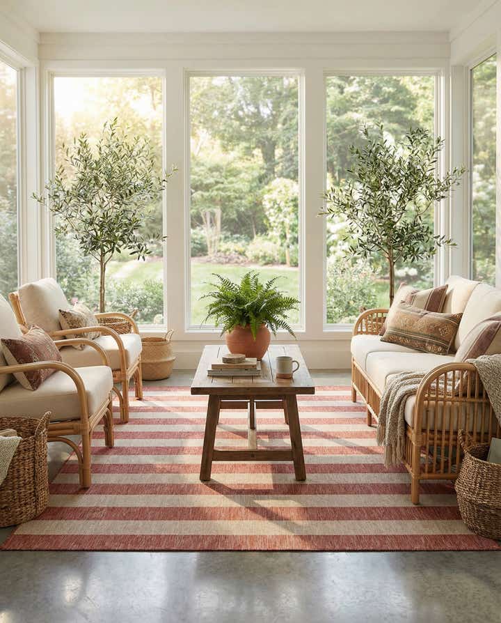 7' 10 x 11' Easy-Clean Ribbon Indoor / Outdoor Rug