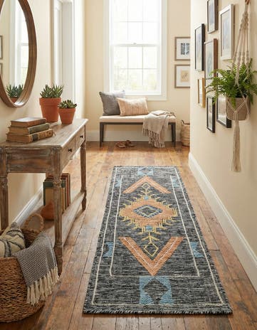 2' x 8' Hand Woven Kilim Wool Runner Rug