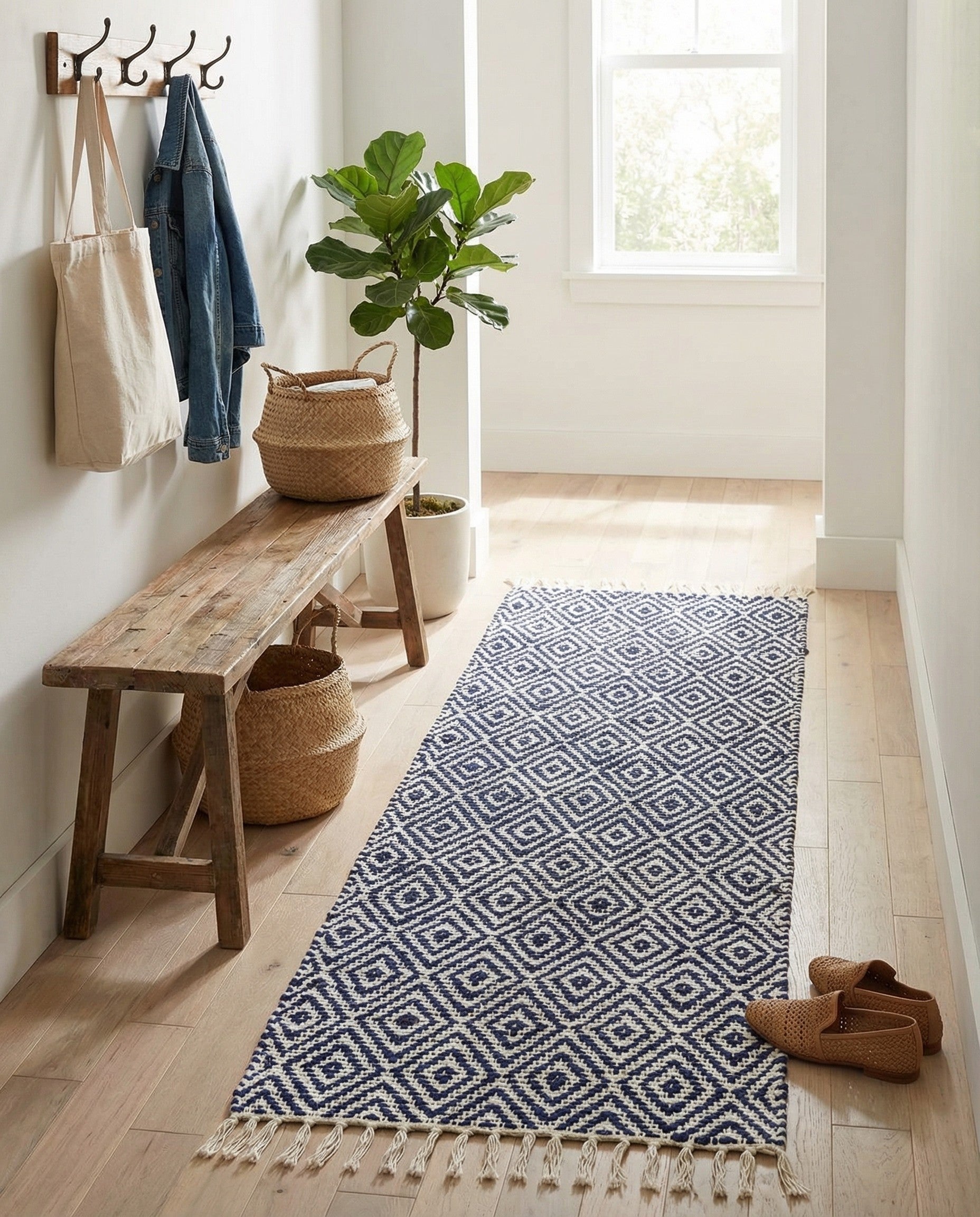  2' 2 x 8'  Hand Woven Braided Jute Runner Rug