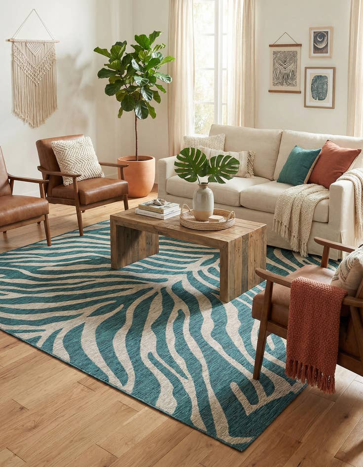 Detail image of  9' x 12'  Washable Safari Indoor / Outdoor Rug