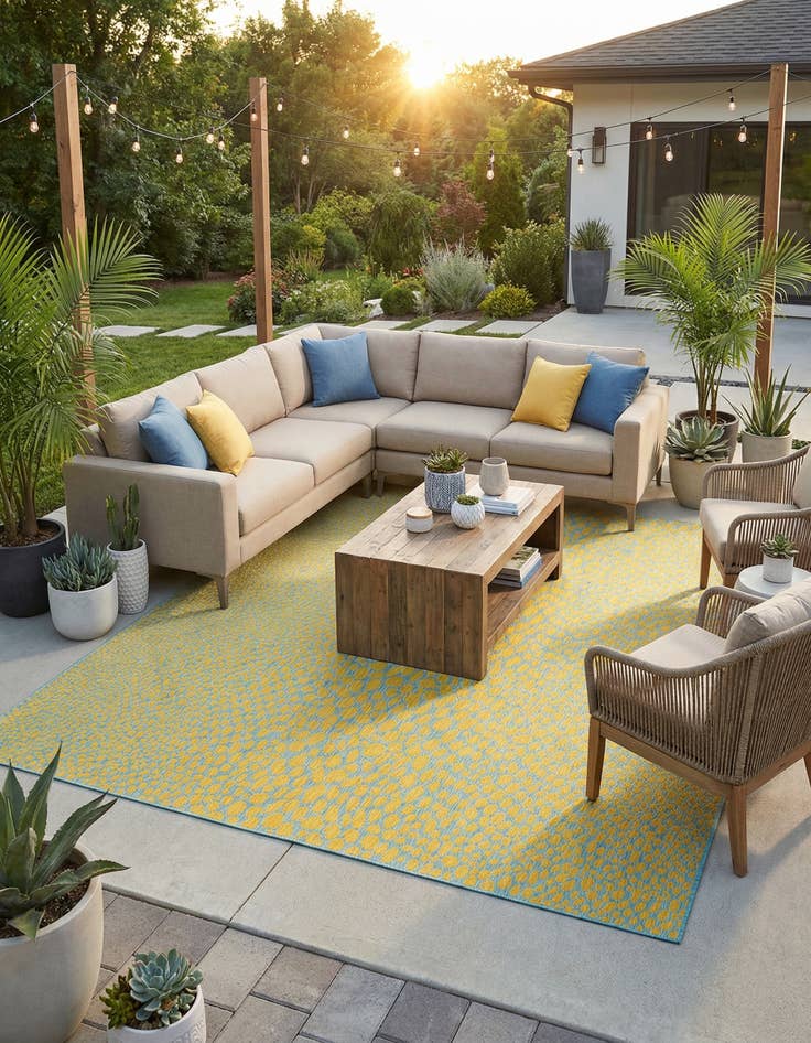 Detail image of 13' x 13'  Washable Jill Zarin Cape Town Indoor / Outdoor Square Rug