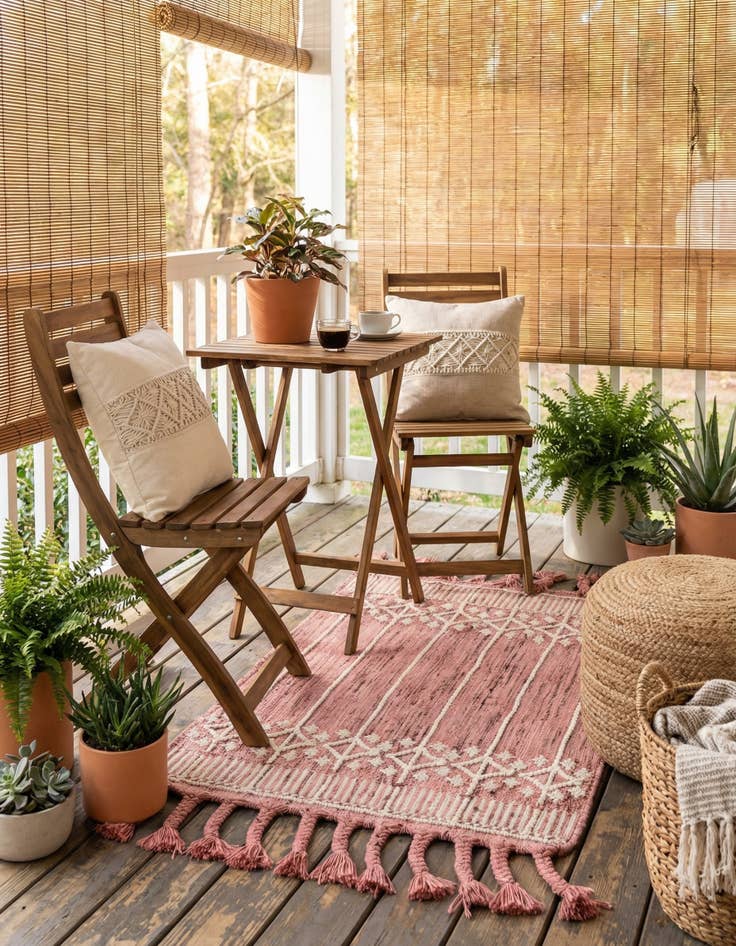 Detail image of 2' x 3' 1  Washable Eco Bohemian Indoor / Outdoor Rug