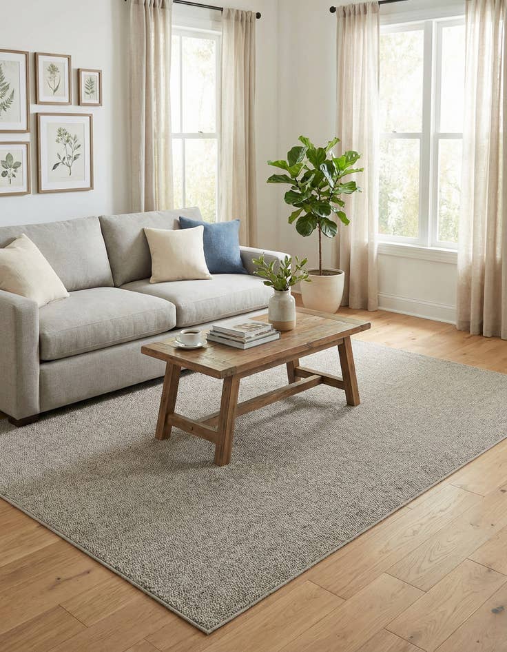 Detail image of  6' 1 x 9'  Washable Solid Indoor / Outdoor Rug