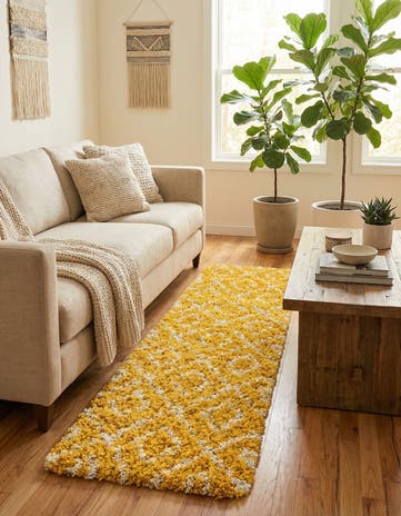 2' 7 x 10' Lattice Shag Runner Rug