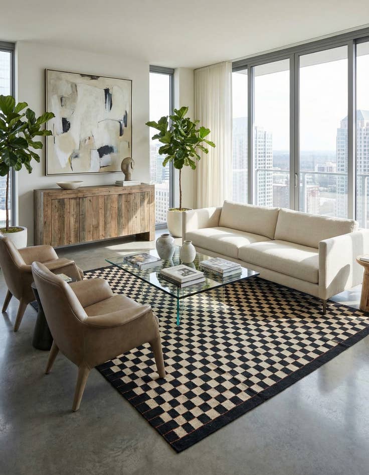 Detail image of  7' 10 x 9' 8  Hand Woven Kilim Modern Wool Rug