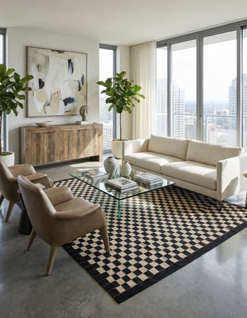 7' 10 x 9' 8 Hand Woven Kilim Modern Wool Rug