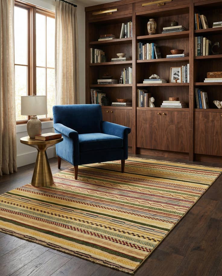 Detail image of 3' 11 x 5' 11 Hand Knotted Modern Ziegler Rug