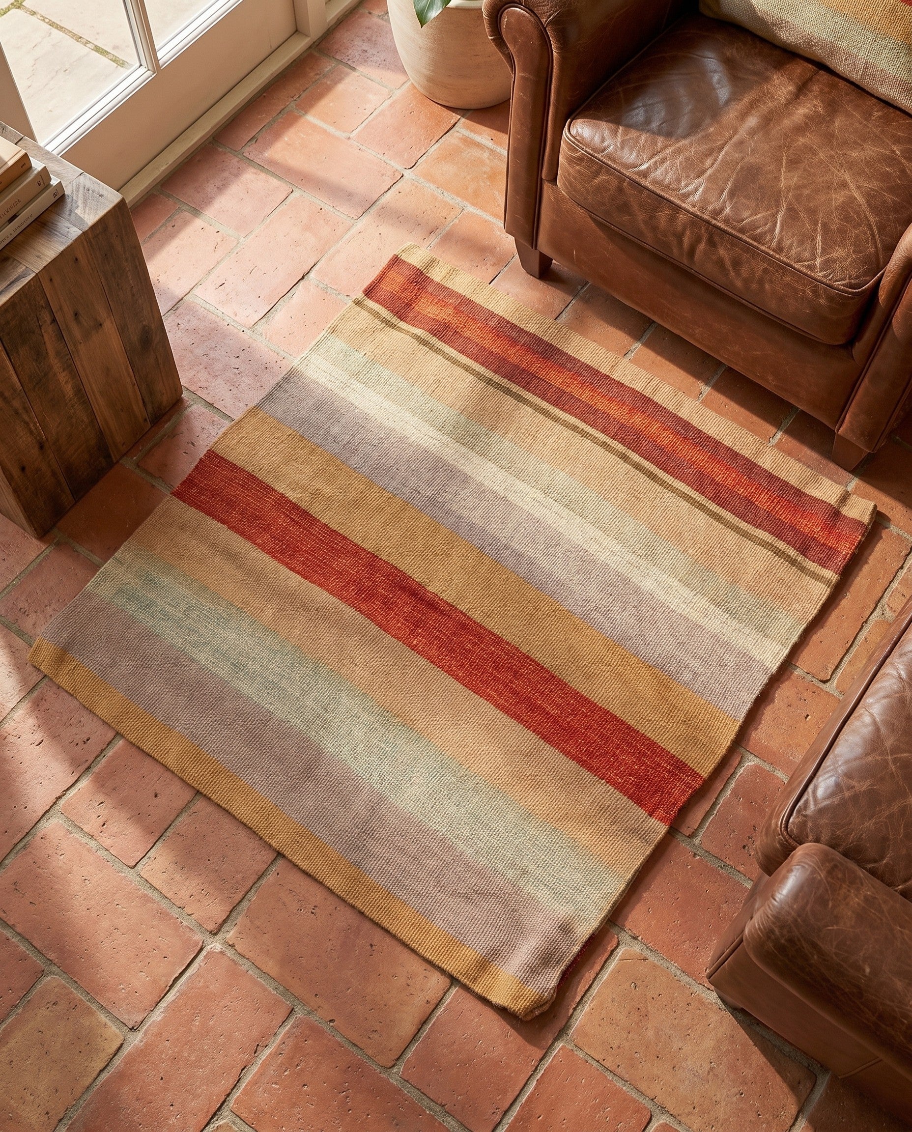 2' 5 x 2' 5 Hand Woven Pillow Wool Square Rug