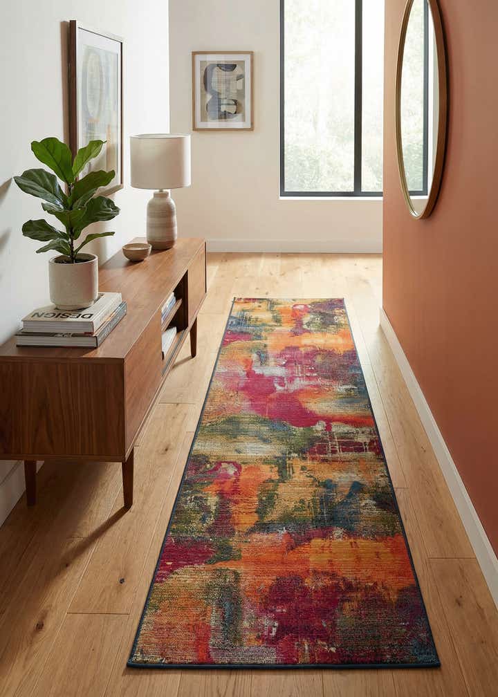 2' 7 x 9' Easy-Clean Modern Indoor / Outdoor Runner Rug