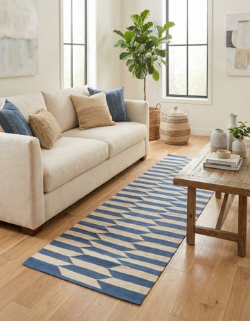 2' 9 x 9' 6 Hand Woven Kilim Modern Wool Runner Rug