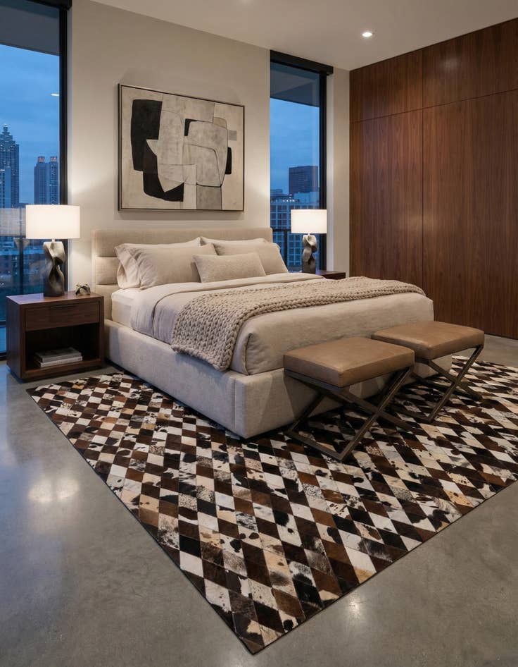 Detail image of 8' 1 x 10' 2 Cowhide Stocks Rug