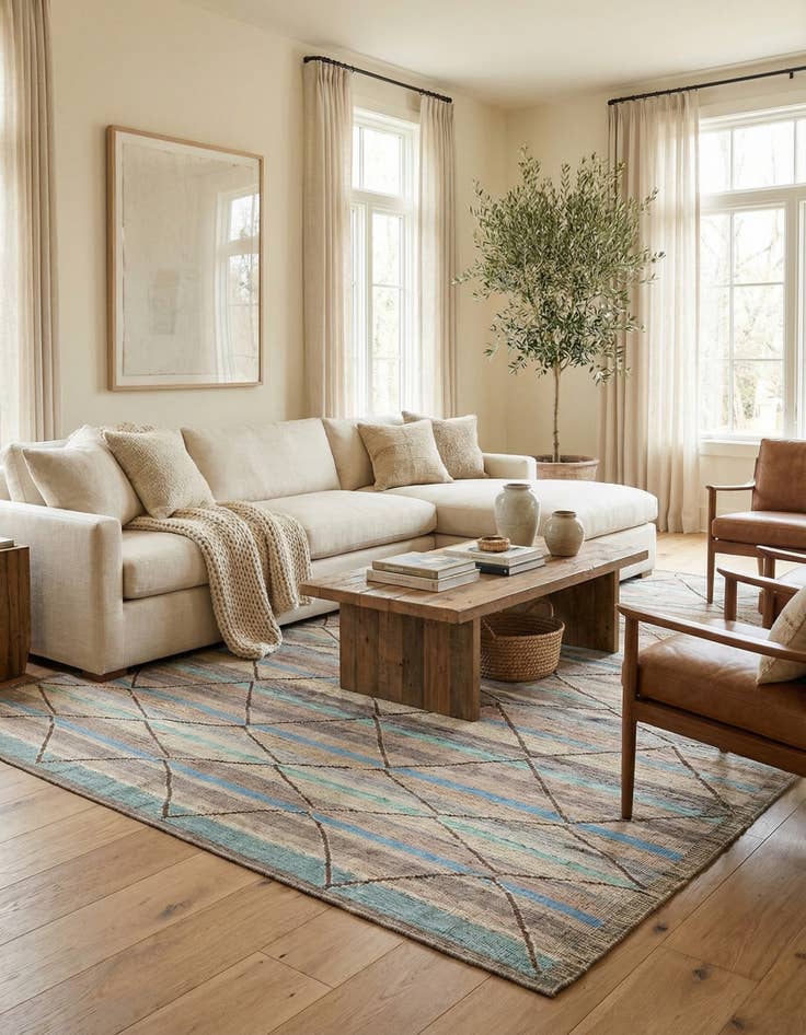 Detail image of  9' 2 x 11' 9  Hand Knotted Moroccan Wool Rug