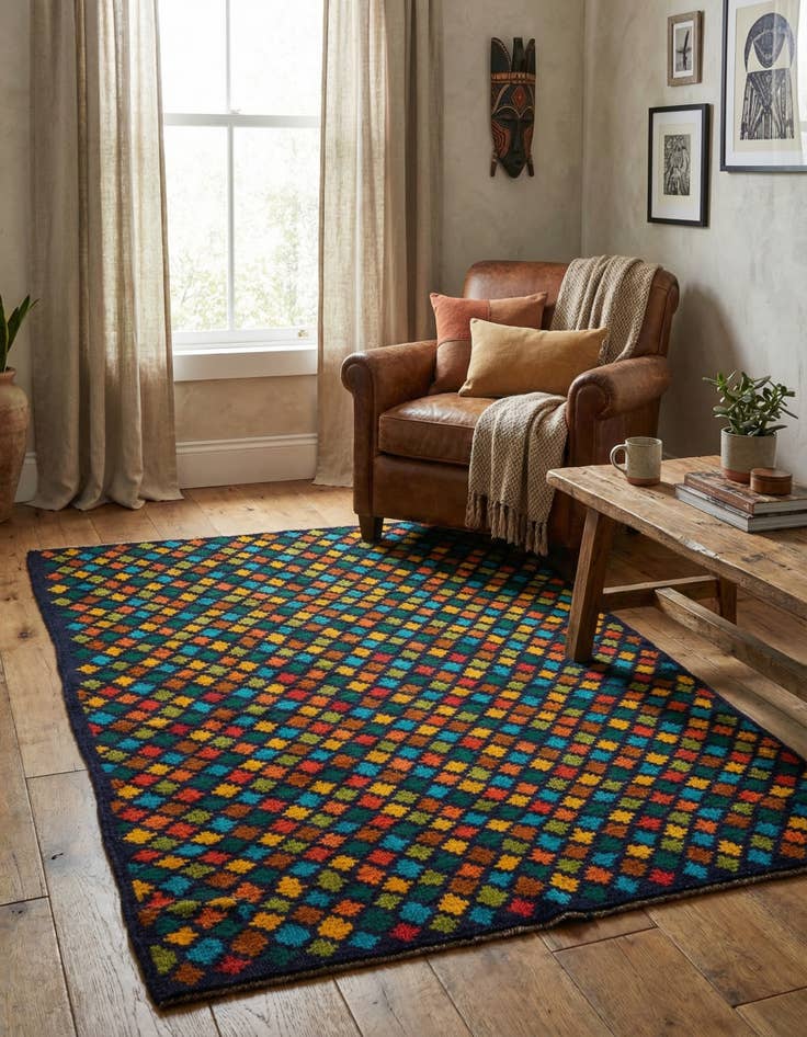 Detail image of  4' 1 x 5' 9  Hand Knotted Balouch Wool Rug