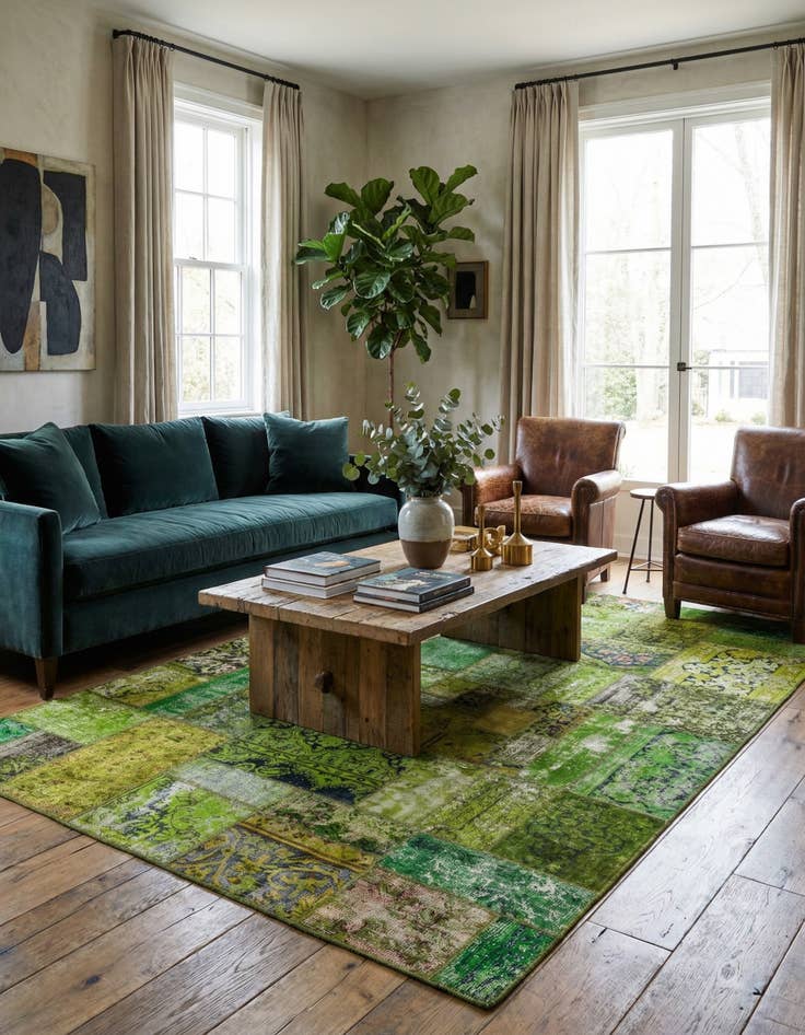 Detail image of 5' 9 x 8' 3 Hand Knotted Ultra Vintage Persian Wool Rug