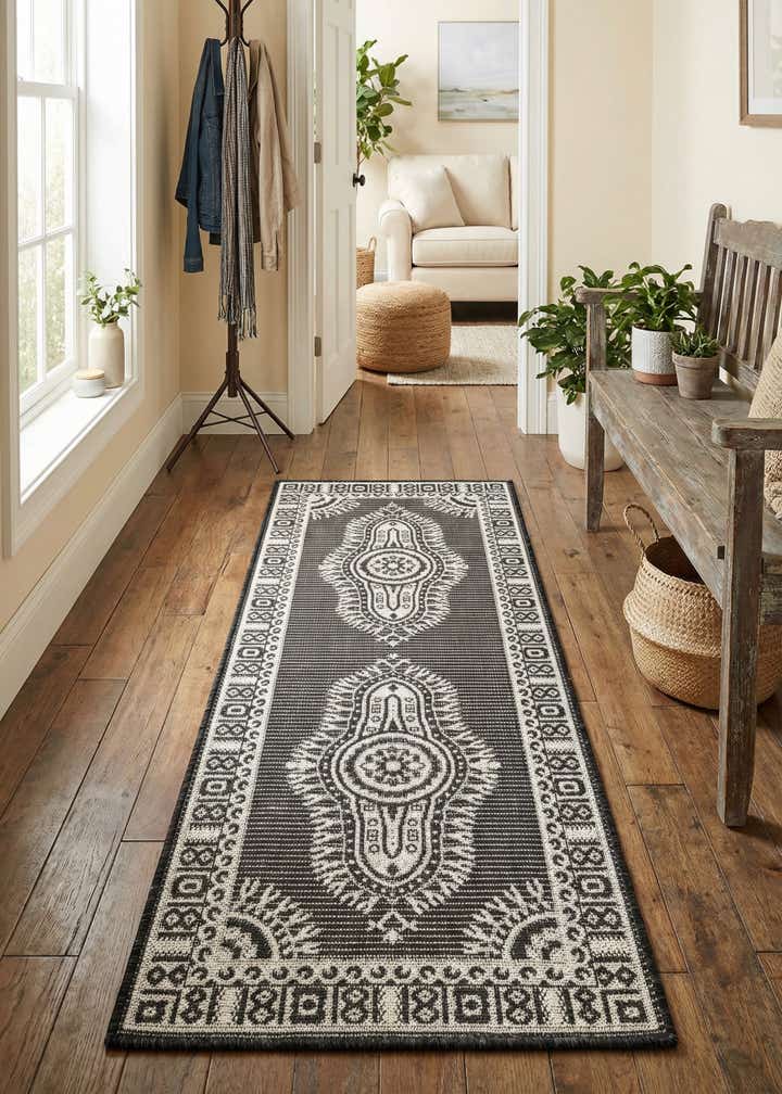 2' x 5' 3 Easy-Clean Traditional Indoor / Outdoor Runner Rug