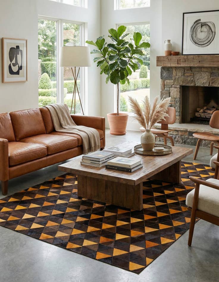 Detail image of 5' x 8' Cowhide Stocks Rug