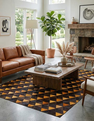 5' x 8' Cowhide Stocks Rug