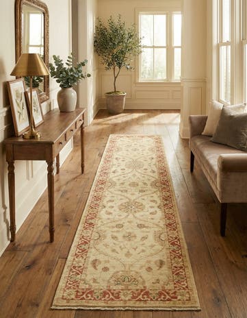 2' 8 x 9' 7 Hand Knotted Peshawar Ziegler Runner Rug