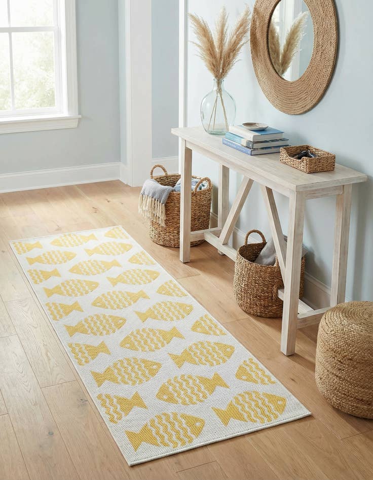 Detail image of  2' x 5' 3  Washable Coastal Indoor / Outdoor Runner Rug